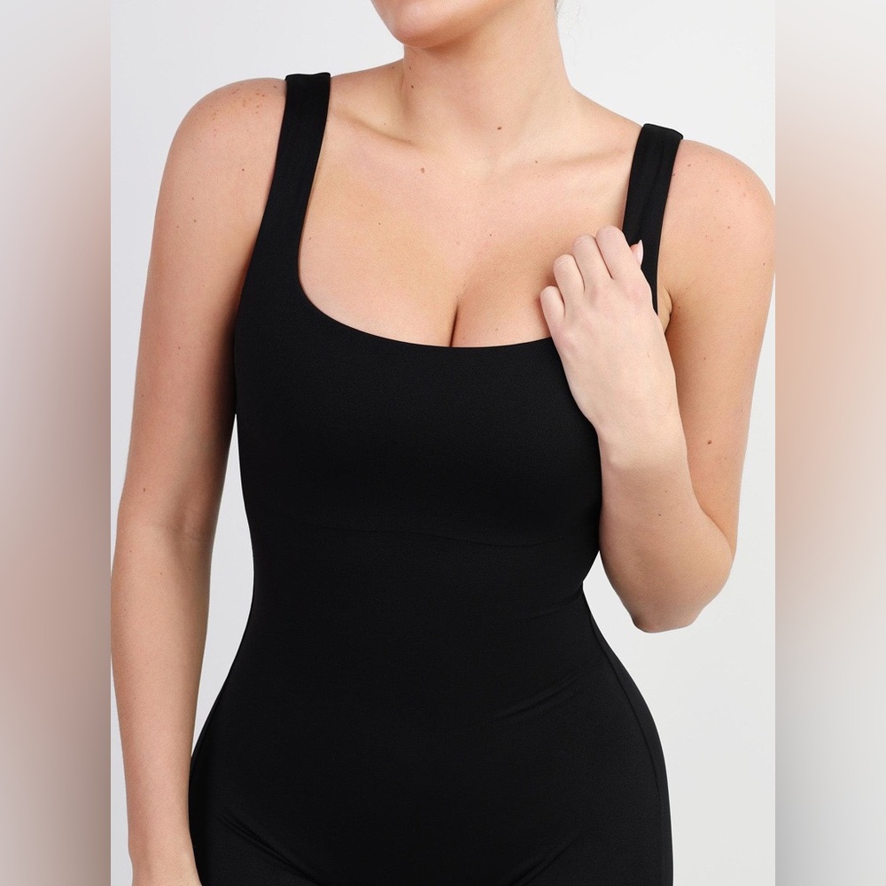 NWT Popilush Black Women's Square-Neck Jumpsuit Large - Picture 8 of 16